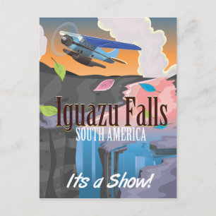 Postal Cataratas del Iguazú Sudamérica cartel de viaje