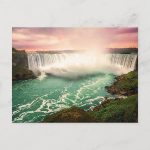 Postal Cataratas del Niágara, atardecer de Canadá estiliz