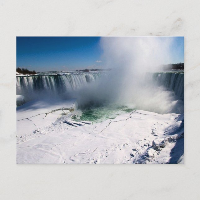 Postal Cataratas del Niágara, Canadá en invierno (Anverso)