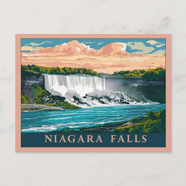 Postal Cataratas del Niágara Canadá, Estados Unidos (Anverso)