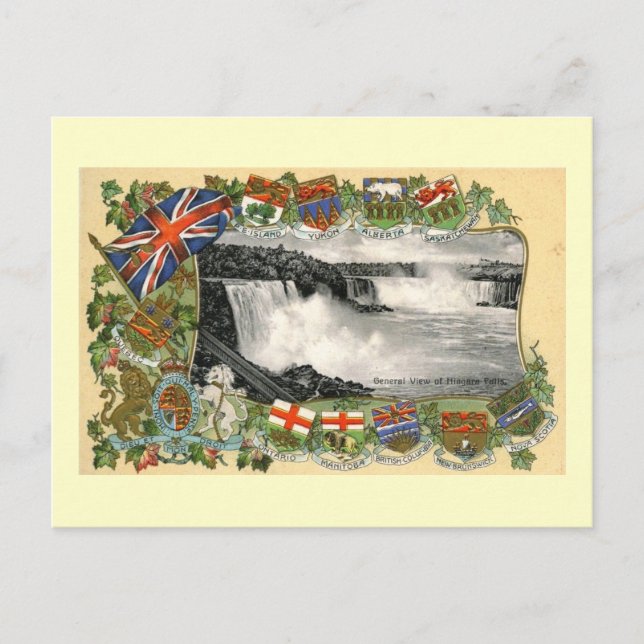 Postal Cataratas del Niágara, Canada Vintage (Anverso)