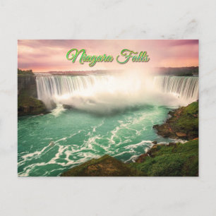 Postal Cataratas del Niágara de Canadá atardecer estiliza
