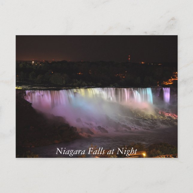 Postal Cataratas del Niágara de noche (Anverso)