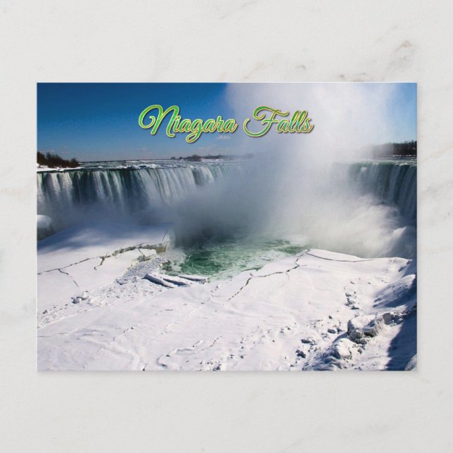 Postal Cataratas del Niágara en invierno en Canadá (Anverso)