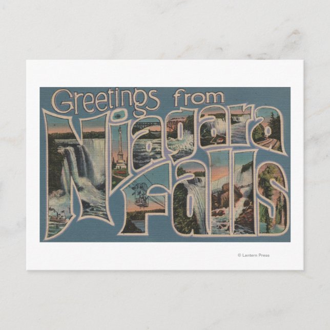 Postal Cataratas del Niágara, Nueva York - Escenas de let (Anverso)