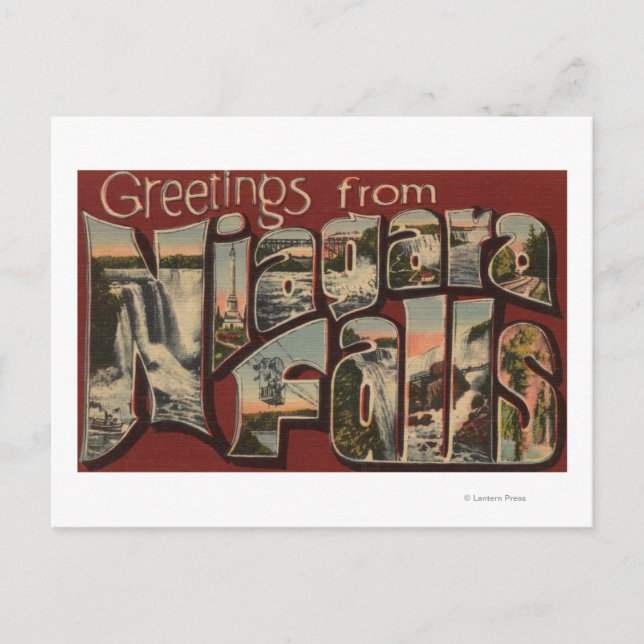Postal Cataratas del Niágara, Nueva York - Grandes Escena (Anverso)