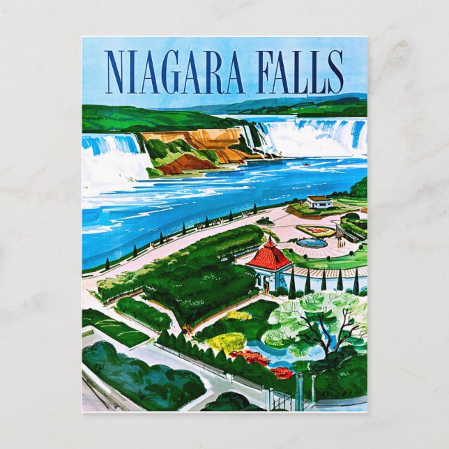 Postal Cataratas del Niágara, vista aérea, Canadá, viaje  (Anverso)