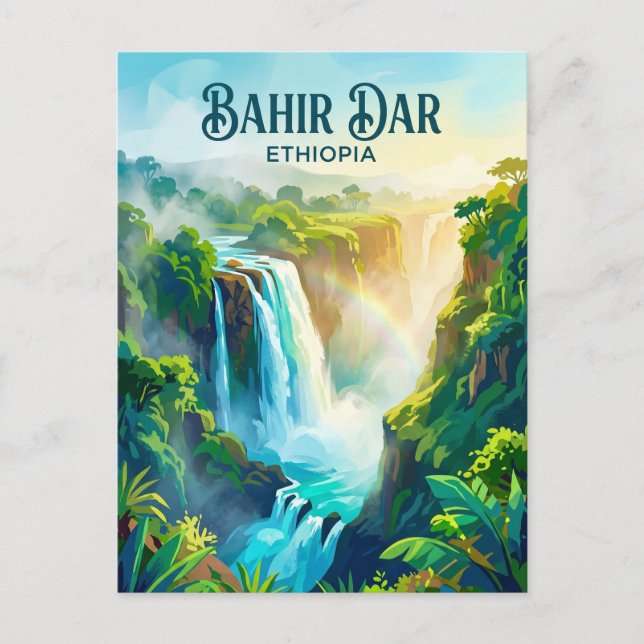 Postal Cataratas del Nilo Azul Etiopía (Anverso)