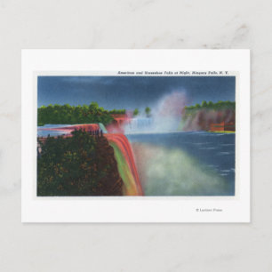 Postal Cataratas estadounidenses y herraduras iluminadas