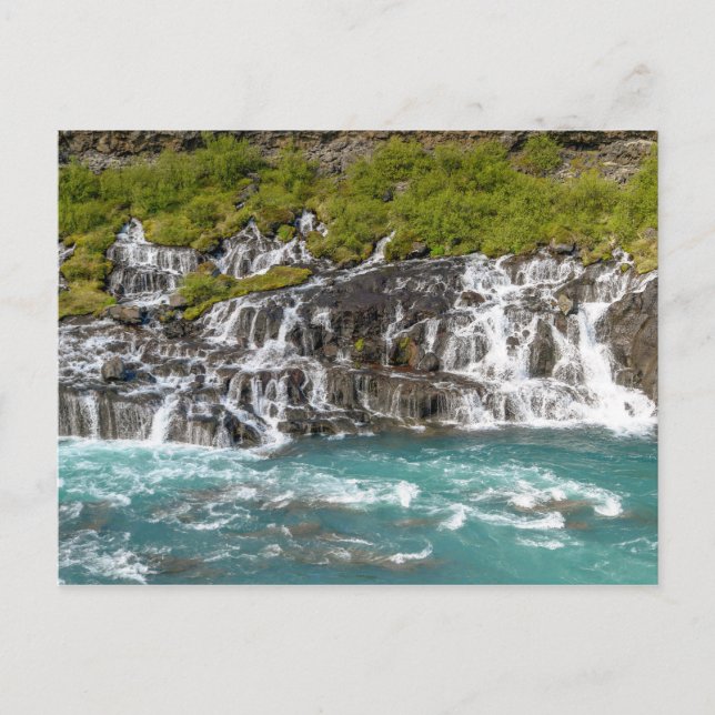 Postal Cataratas Hraunfossar - Islandia Occidental (Anverso)