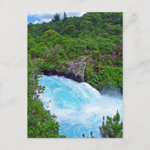 Postal Cataratas Huka en el río Waikato, Nueva Zelanda