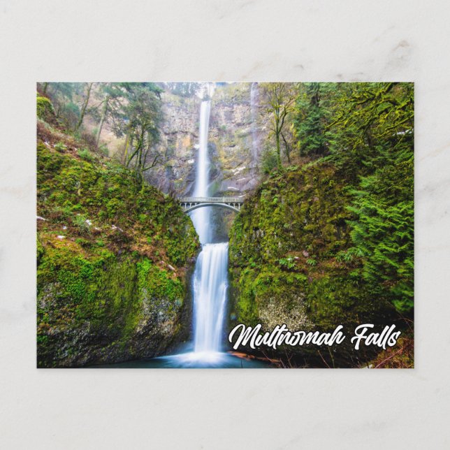 Postal Cataratas Multnomah, desfiladero del río Columbia, (Anverso)