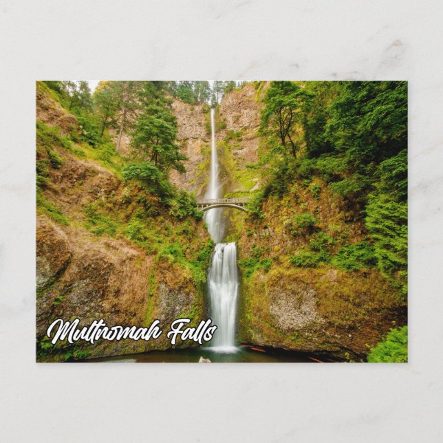 Postal Cataratas Multnomah, desfiladero del río Columbia, (Anverso)