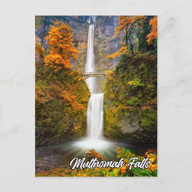 Postal Cataratas Multnomah, desfiladero del río Columbia, (Anverso)