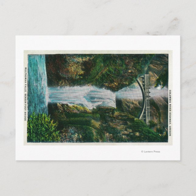 Postal Cataratas Multnomah en el río Columbia (Anverso)