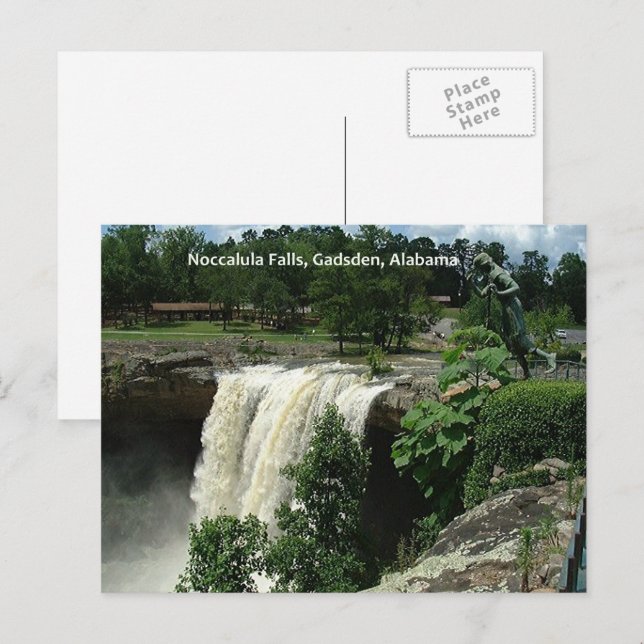 Postal Cataratas Noccalula, Gadsden, Alabama (Anverso / Reverso)