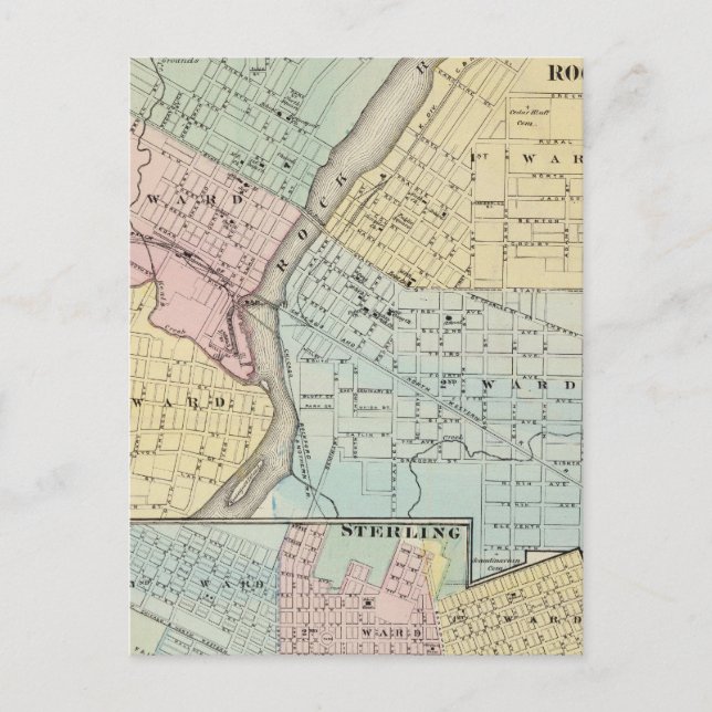 Postal Cataratas Rockford, Sterling y Rock (Anverso)