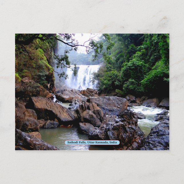 Postal Cataratas Sathodi, Uttar Kannada, India (Anverso)