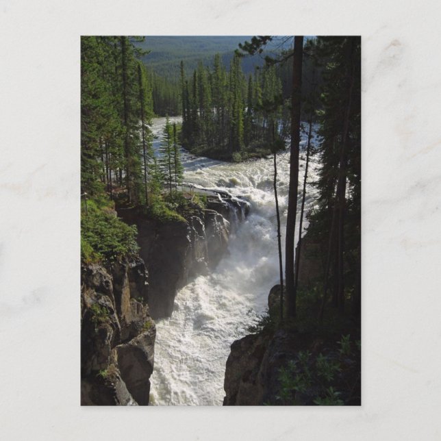 Postal Cataratas Sunwapta En El Parque Nacional De Jasper (Anverso)