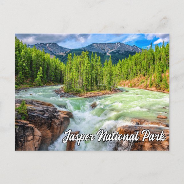 Postal Cataratas Sunwapta, Parque Nacional Jasper (Anverso)