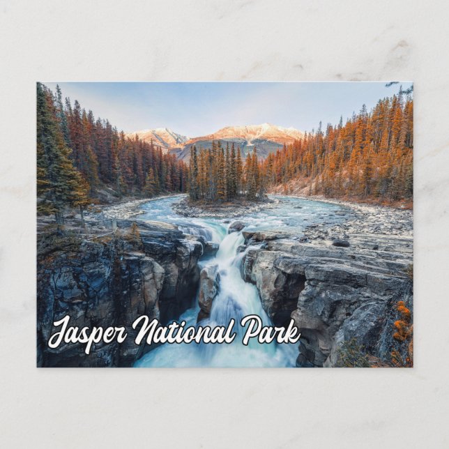 Postal Cataratas Sunwapta, Parque Nacional Jasper (Anverso)