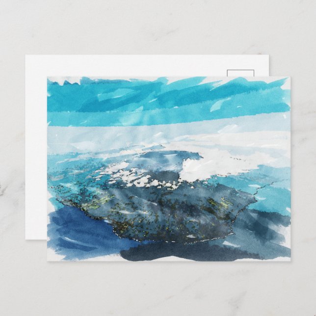 Postal Cataratas tropicales de Isla Reunión (Anverso / Reverso)