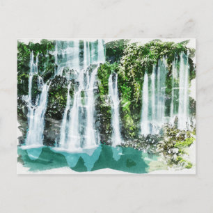 Postal Cataratas tropicales de Isla Reunión