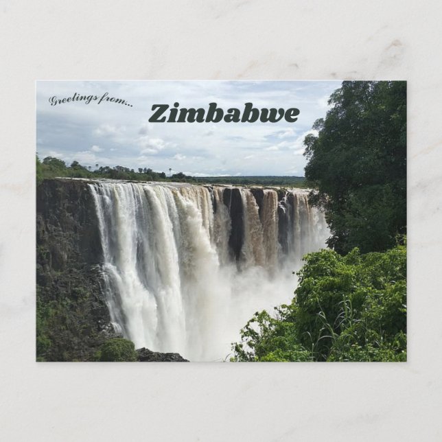 Postal Cataratas Victoria Zimbabue (Anverso)