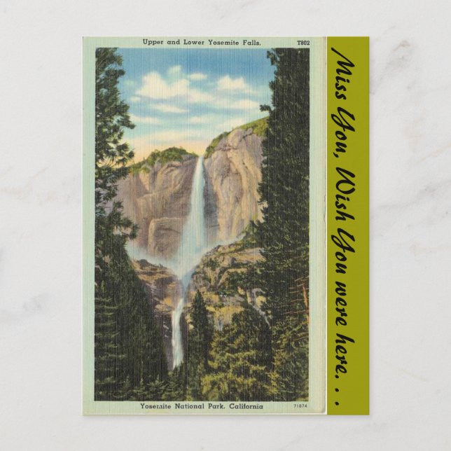 Postal Cataratas Yosemite de California (Anverso)