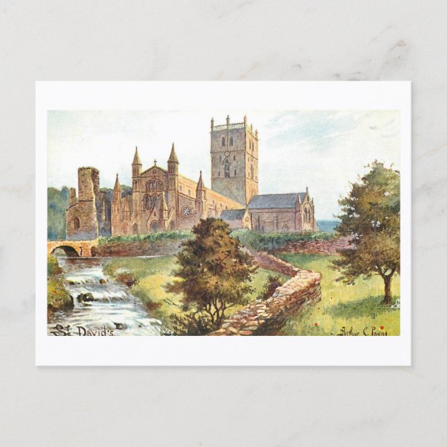 Postal Catedral antigua de St. David, Gales (Anverso)