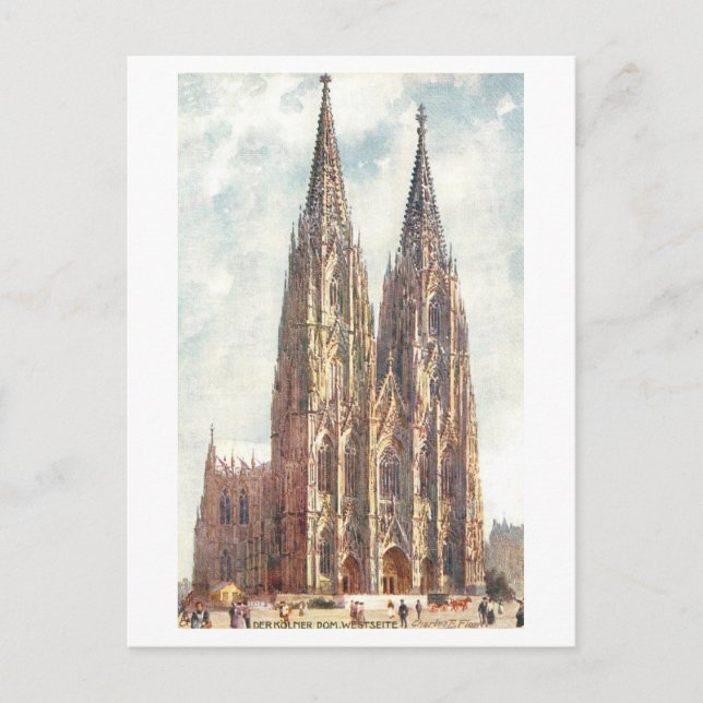 Postal Catedral antigua en Colonia/Koln (Anverso)