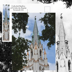 Postal Catedral Basílica de Savannah de San Juan Bautista