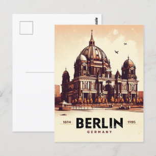 Postal catedral berlín vintage - Iglesia colegiada