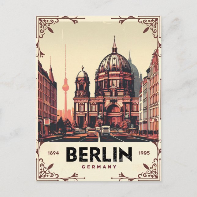 Postal catedral berlín vintage - Iglesia colegiada (Anverso)