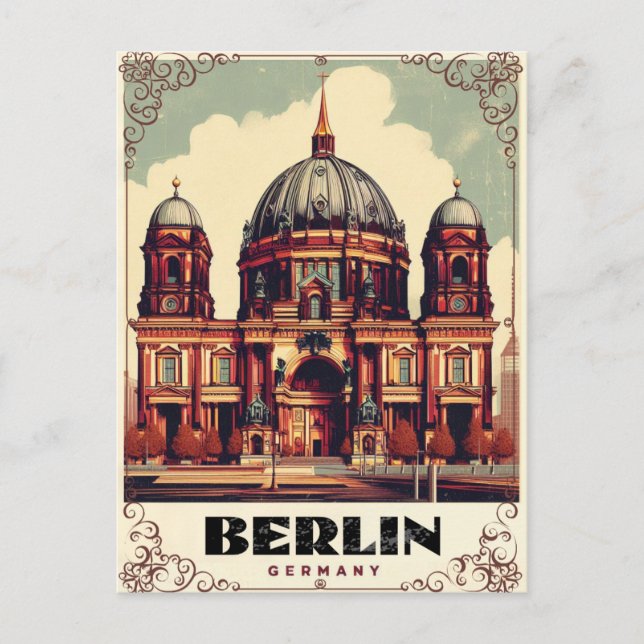 Postal catedral berlín vintage - Iglesia colegiada (Anverso)