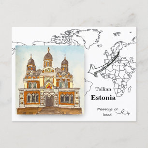 Postal Catedral de Alejandro Nevski, Tallin Estonia