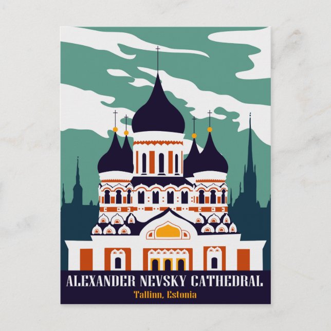 Postal Catedral de Alejandro Nevski, Tallin, Estonia (Anverso)
