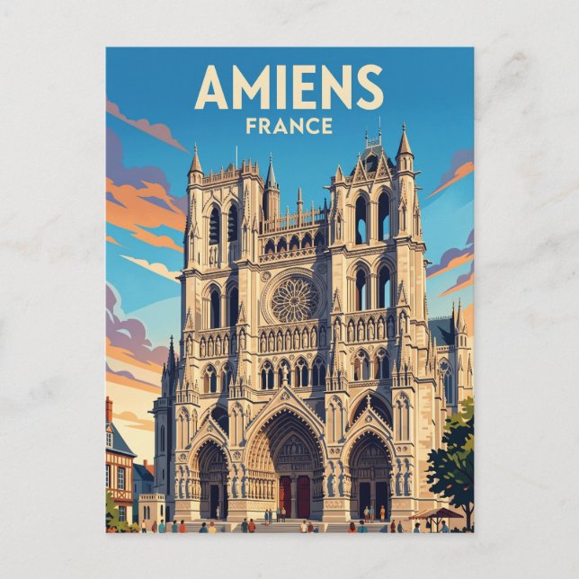 Postal Catedral de Amiens Francia (Anverso)
