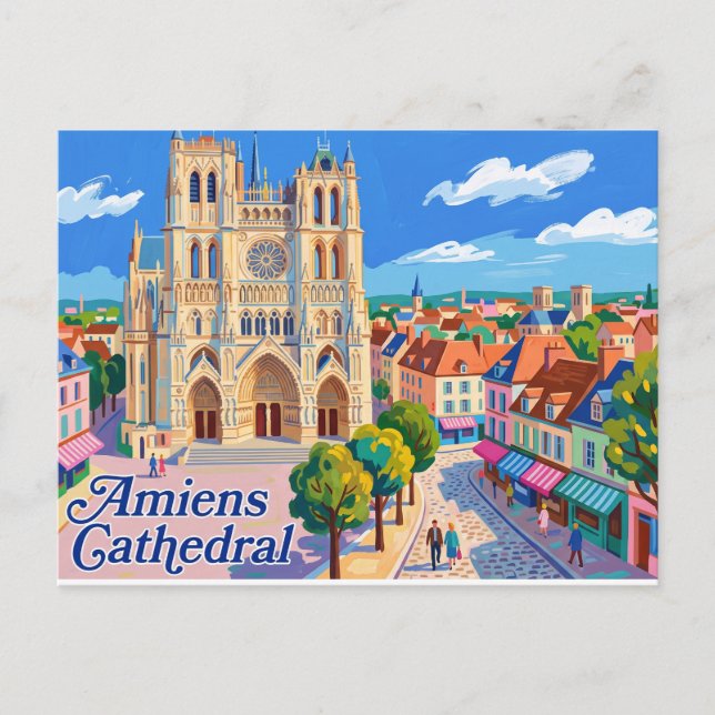 Postal Catedral de Amiens Francia (Anverso)