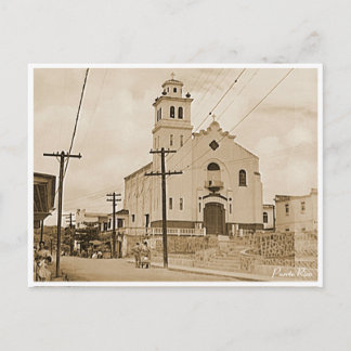 Postal Catedral de Barranquitas Puerto Rico 1941 Vintage