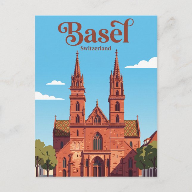 Postal Catedral de Basilea Suiza (Anverso)