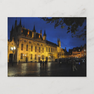 Postal Catedral de Brujas de noche
