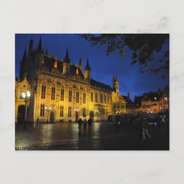 Postal Catedral de Brujas de noche (Anverso)