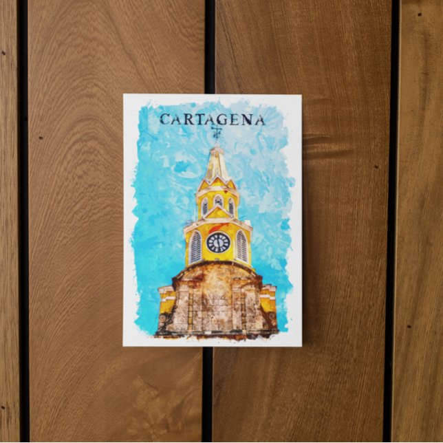 Postal Catedral de Cartagena de Colombia (cartagena colmbia landmarks postcard)