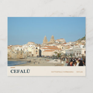 Postal Catedral de Cefalù desde el Lungomare