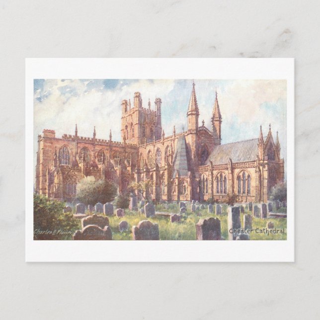 Postal Catedral de Chester antigua (Anverso)