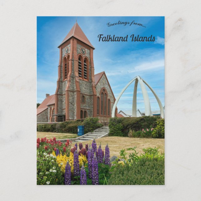Postal Catedral de Christ Church Stanley Islas Malvinas (Anverso)
