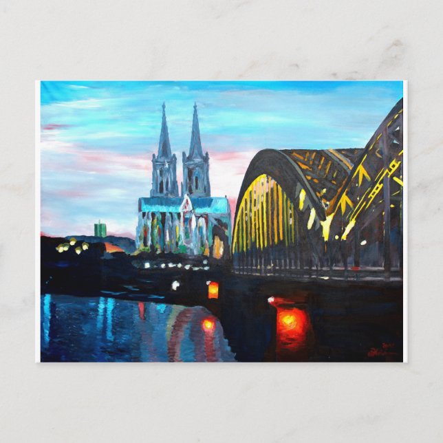 Postal Catedral de Colonia con Hohenzollernbridge (Anverso)