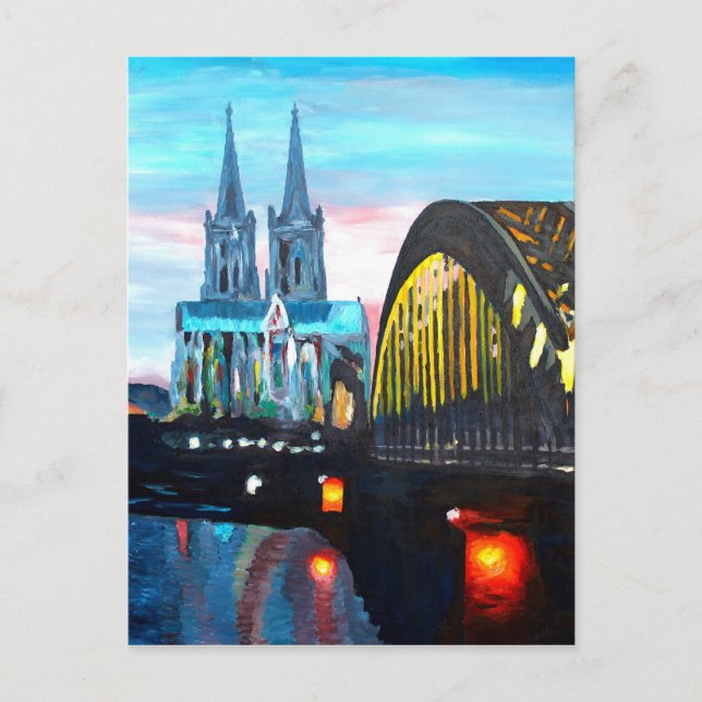 Postal Catedral de Colonia con Hohenzollernbridge (Anverso)