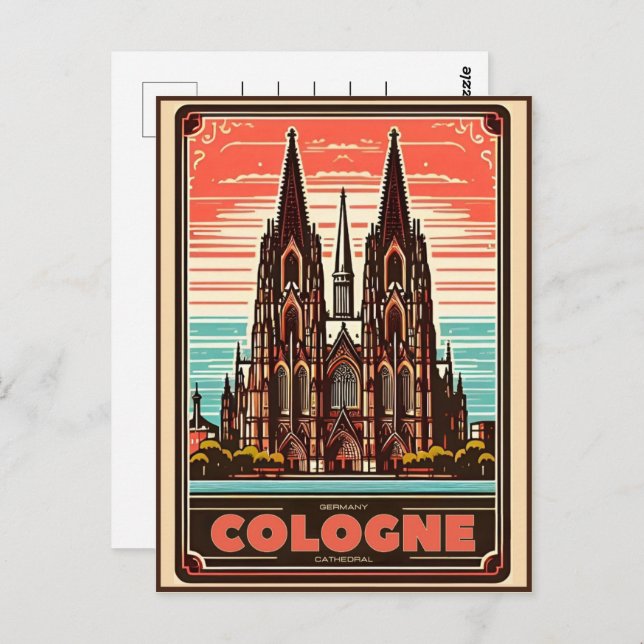 Postal Catedral de Colonia, feriado de la Alemania de Köl (Anverso / Reverso)